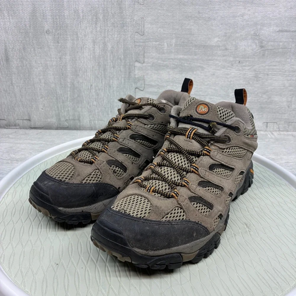 Merrell Moab Ventilator Hiking Shoes Mens 12 Walnut Brown Suede Mesh J86595